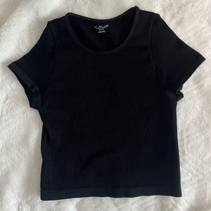 Black urban outfitter ribbed baby tee